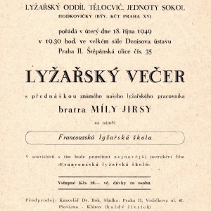 LYŽAŘSKÁ SEZÓNA 1948 - 1949